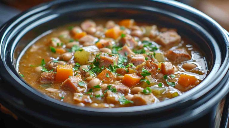 Slow Cooker Ham and Bean Soup