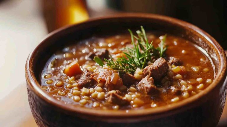 Slow Cooker Hearty Beef and Barley Soup