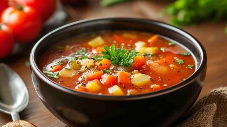 Slow Cooker Vegetable Soup with Italian Seasoning & Tomatoes