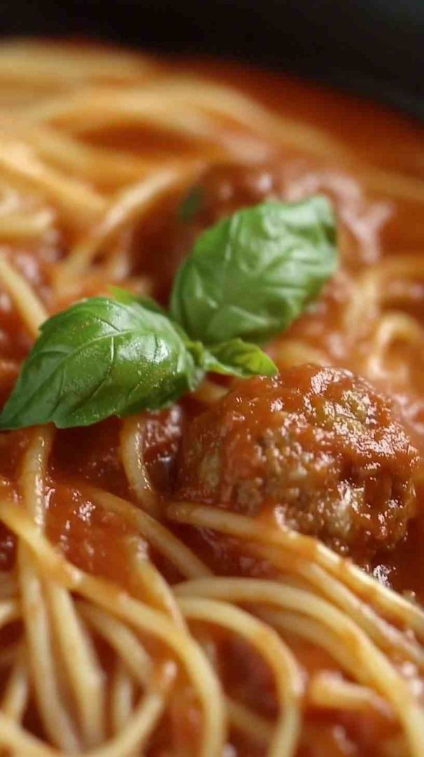 Slow Cooker Spaghetti and Meatballs