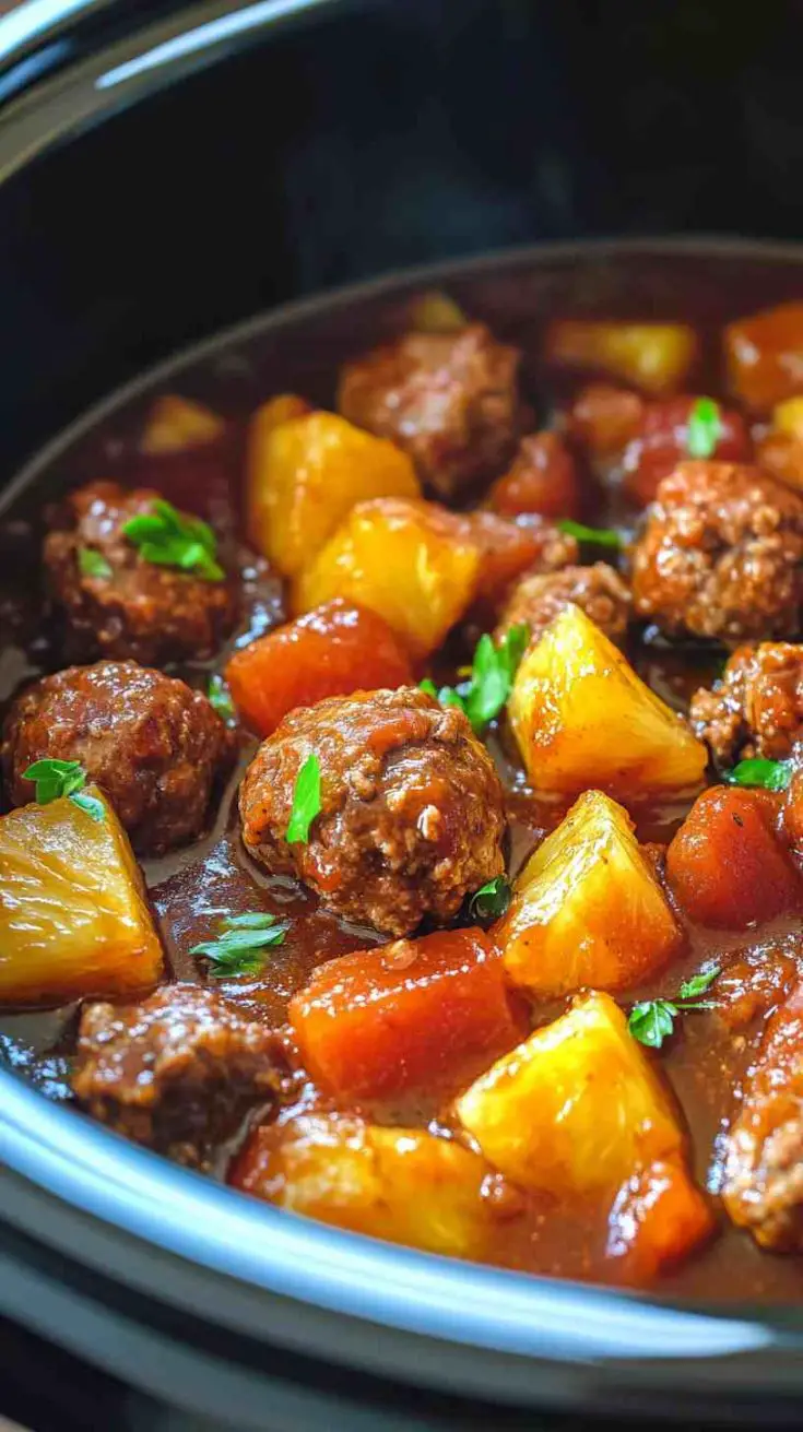 Slow Cooker Sweet and Sour Meatballs