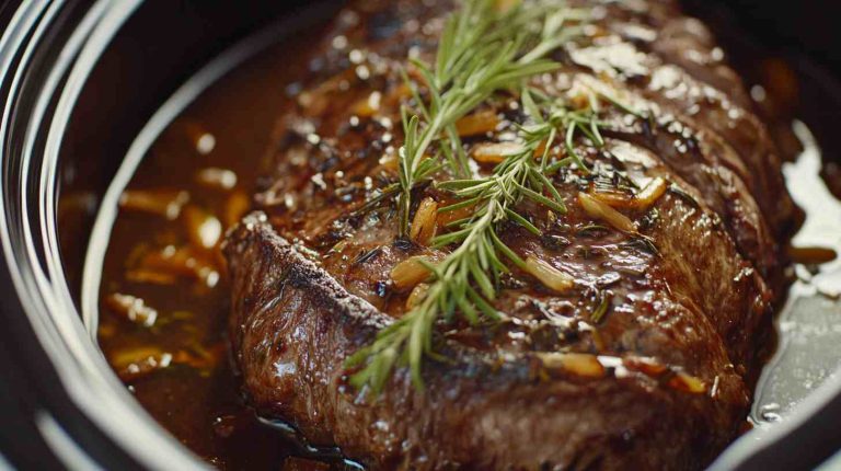 Tender Crock Pot Sirloin Tip Roast with Herbs