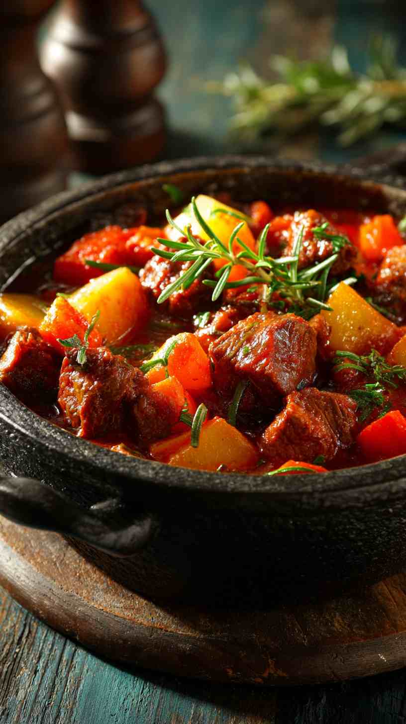 Chunky Crockpot Vegetable and Beef Braise