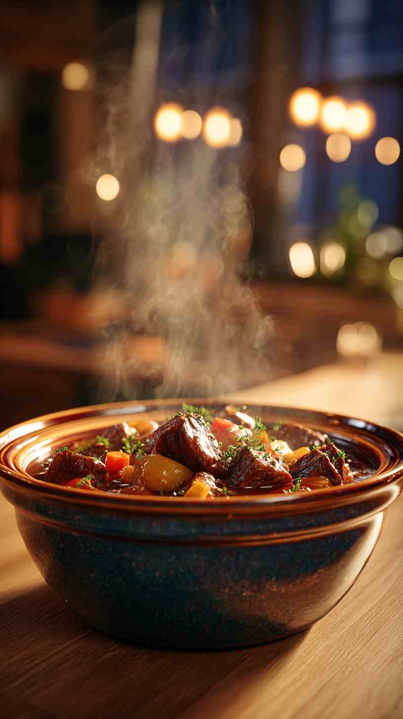 Chunky Crockpot Vegetable and Beef Braise