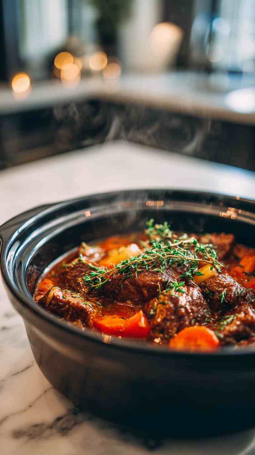 Chunky Crockpot Vegetable and Beef Braise