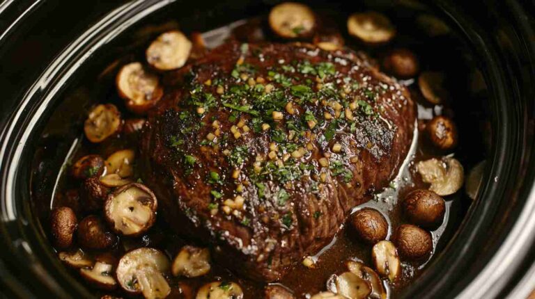 Classic Crock Pot Beef Arm Roast with Mushrooms