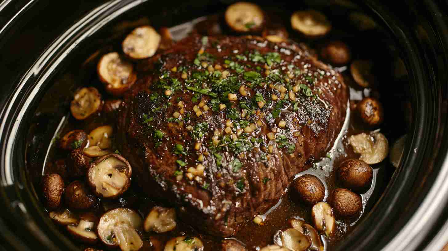 Classic Crock Pot Beef Arm Roast with Mushrooms