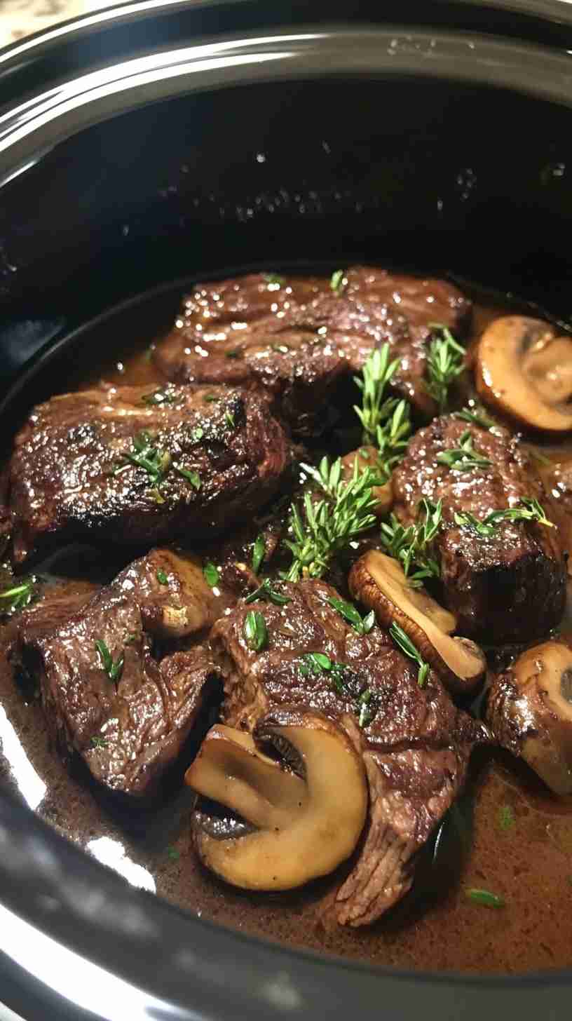 Classic Crock Pot Beef Arm Roast with Mushrooms