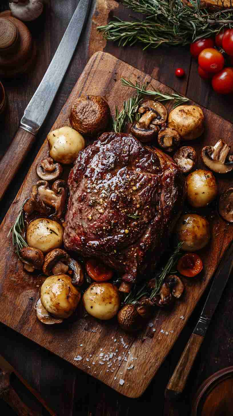 Classic Crock Pot Beef Arm Roast with Mushrooms