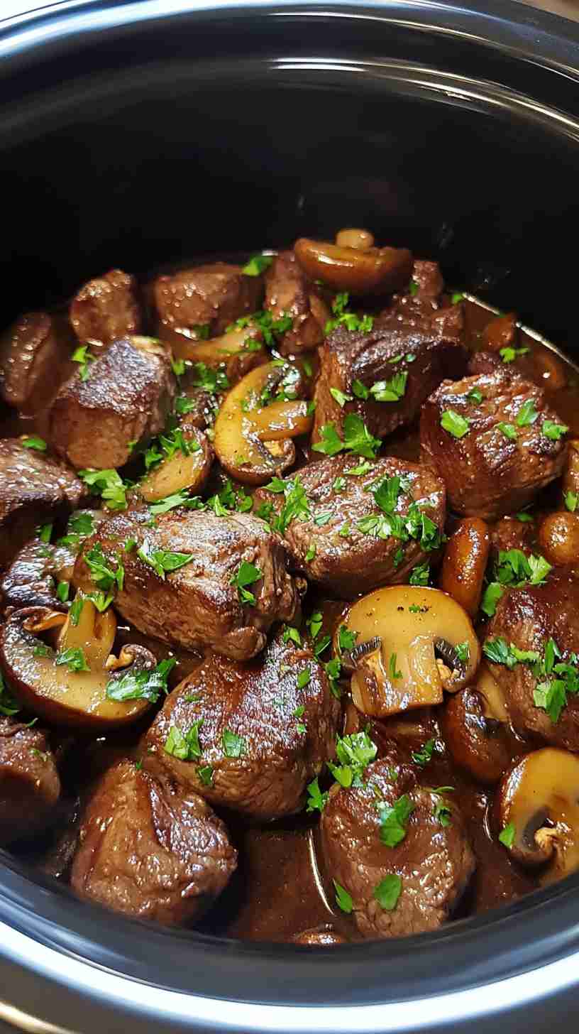 Classic Crock Pot Beef Arm Roast with Mushrooms