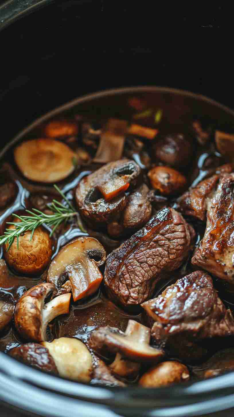 Classic Crock Pot Beef Arm Roast with Mushrooms