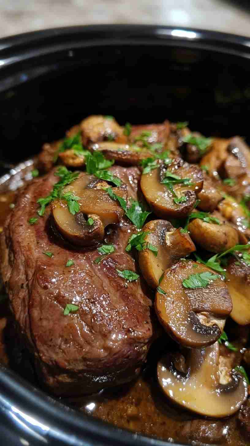 Classic Crock Pot Beef Arm Roast with Mushrooms