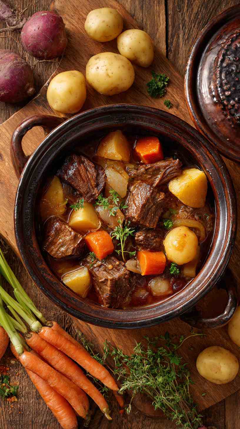 Classic Crockpot Beef Stew with Root Vegetables