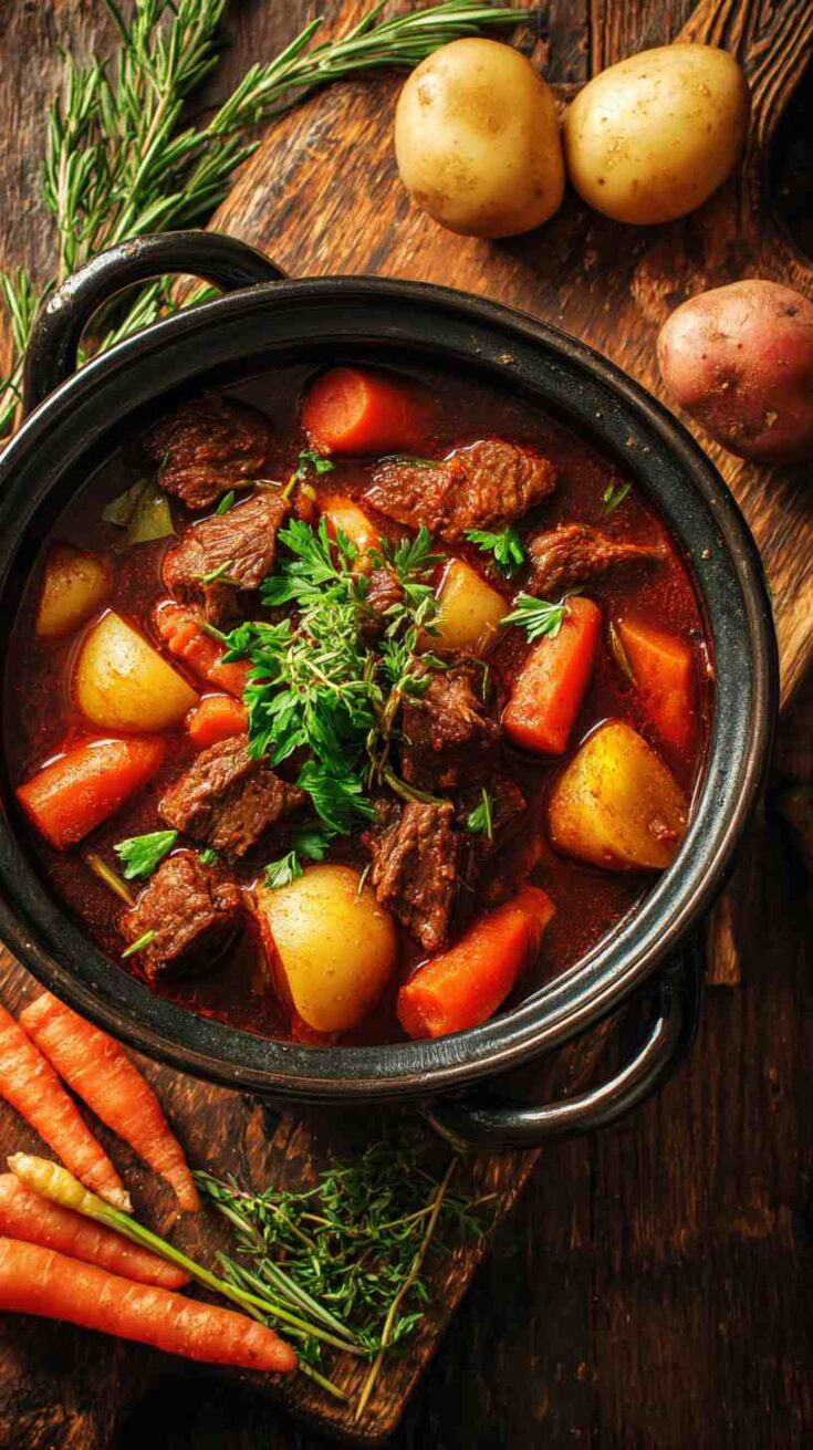 Classic Crockpot Beef Stew with Root Vegetables