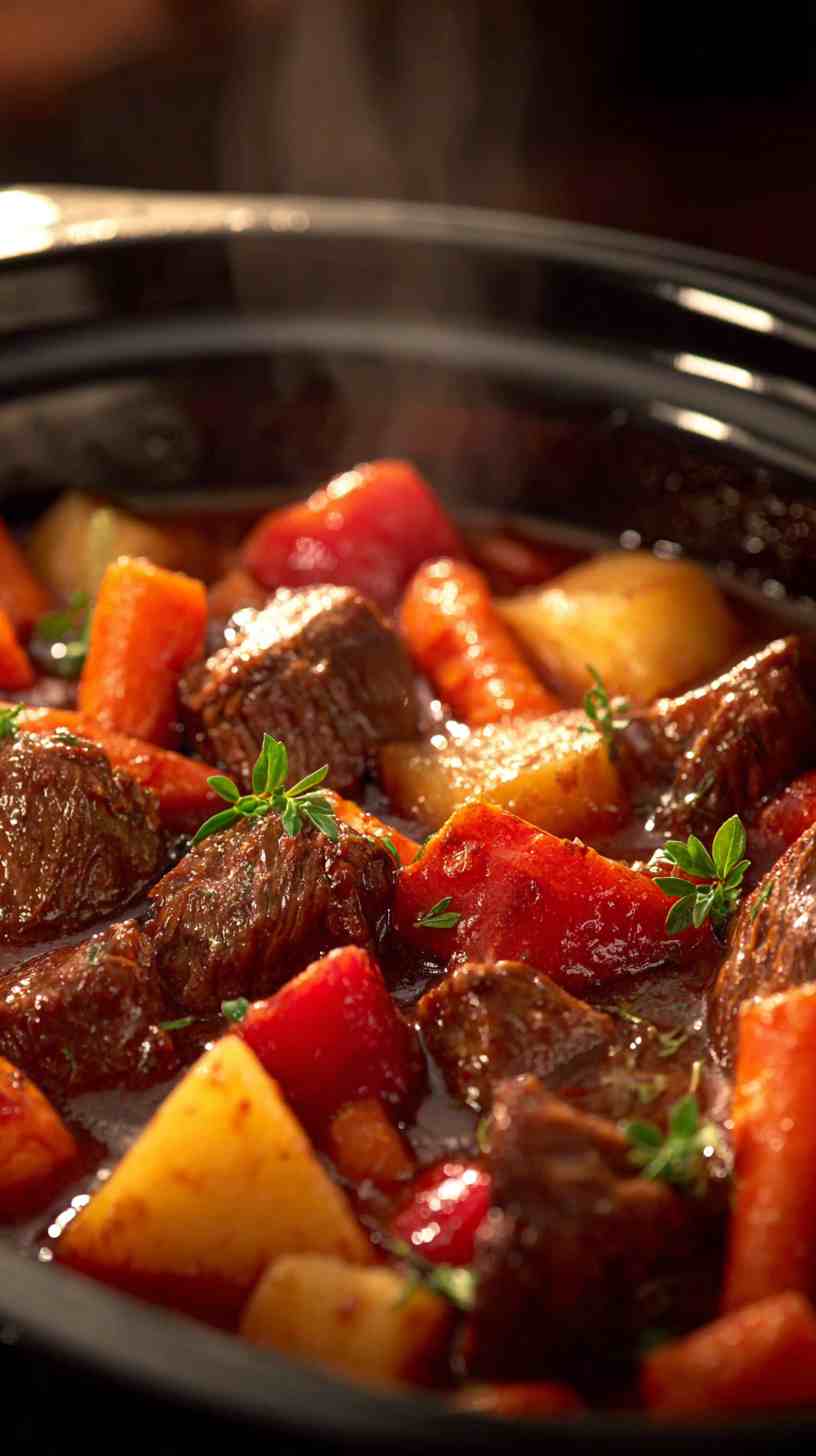 Classic Crockpot Beef Stew with Root Vegetables