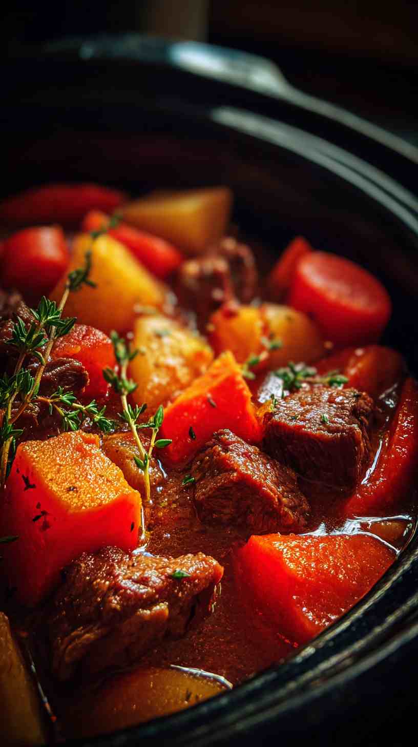 Classic Crockpot Beef Stew with Root Vegetables