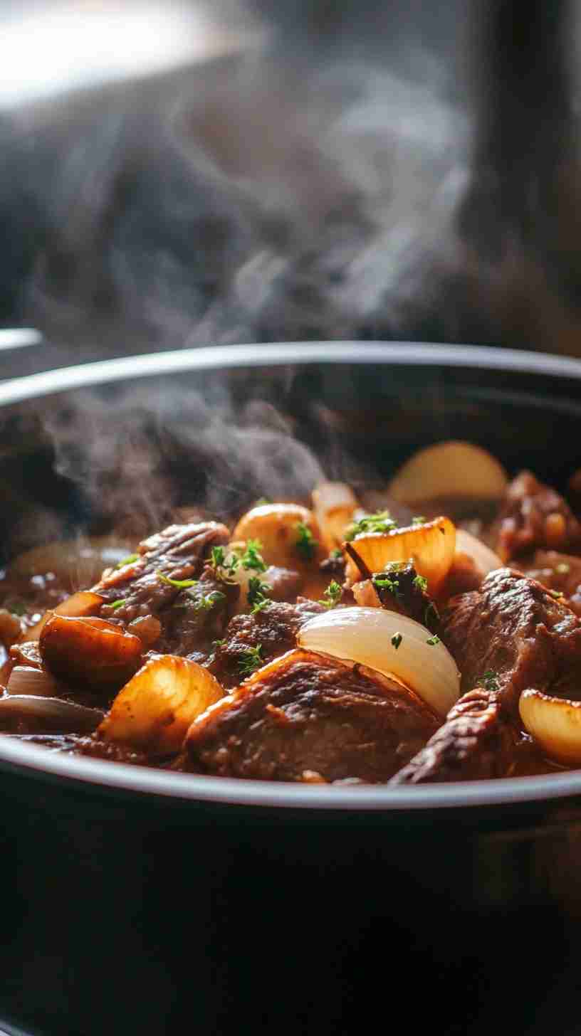 Classic Slow Cooker Arm Roast with Onions and Mushrooms