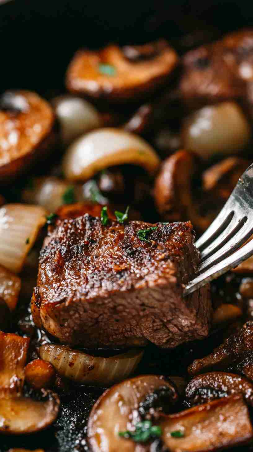 Classic Slow Cooker Arm Roast with Onions and Mushrooms