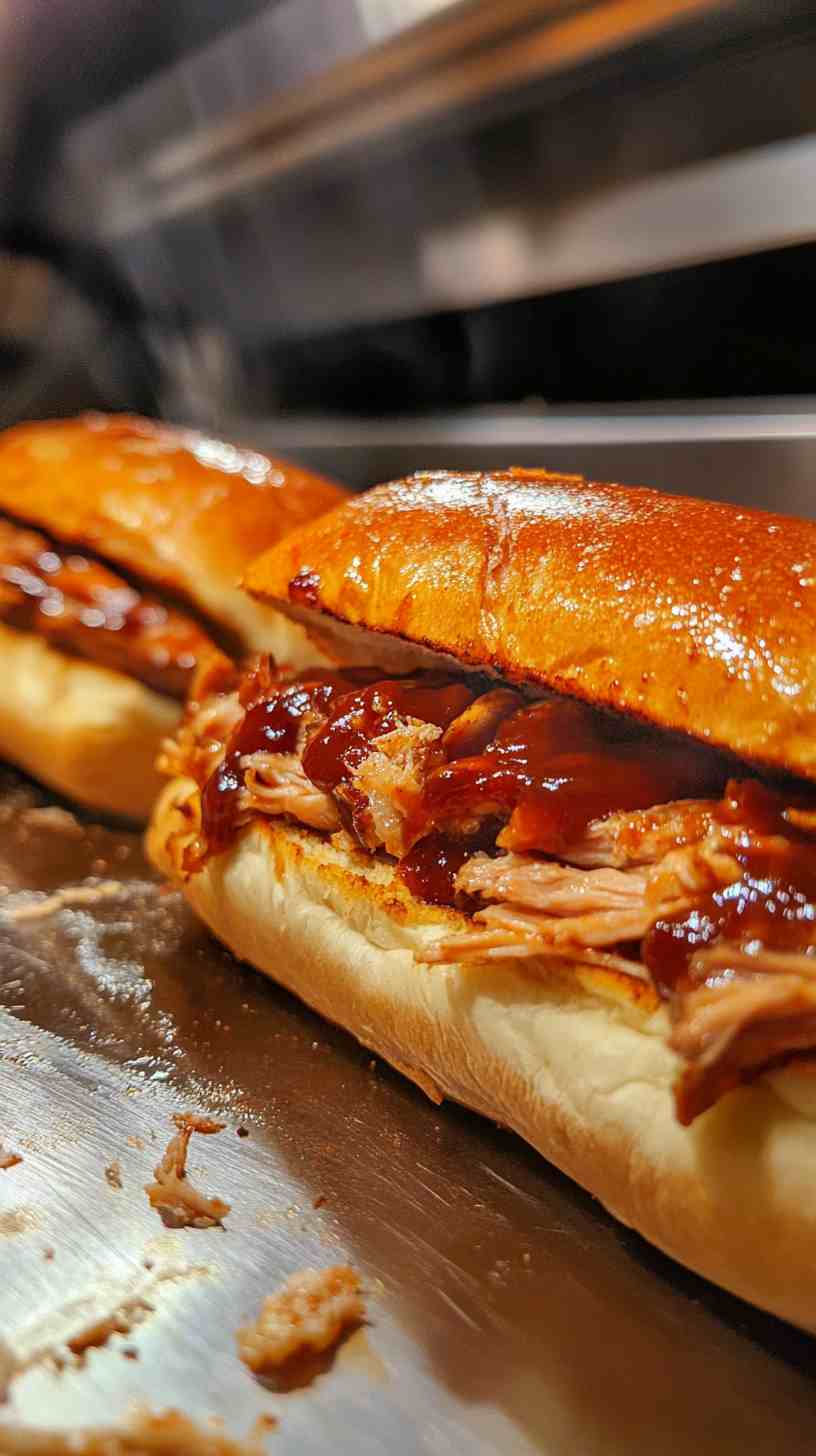 Classic Slow Cooker BBQ Pork Loin Sandwiches
