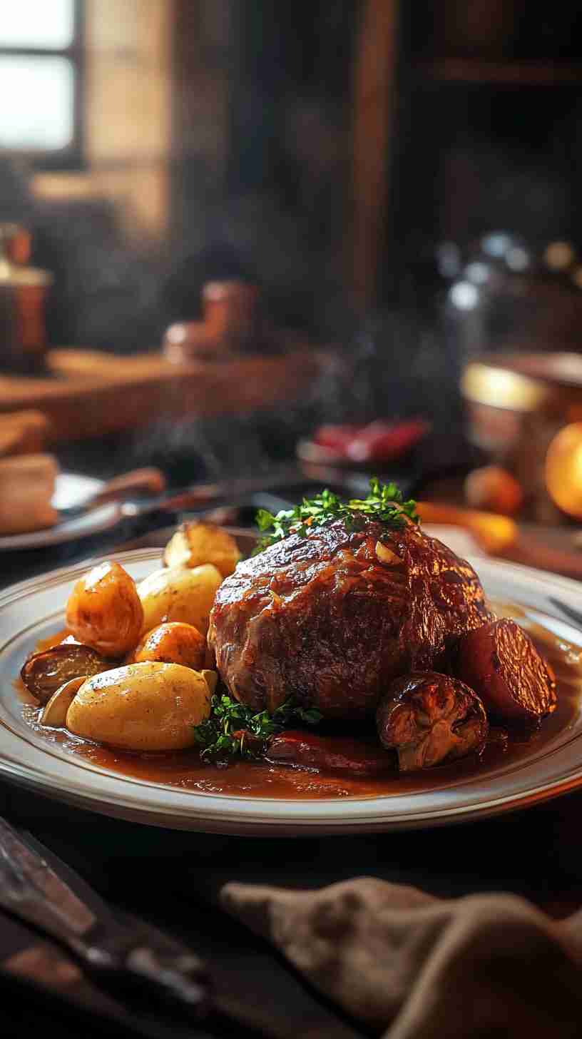Comforting Arm Roast with Gravy in the Crock Pot