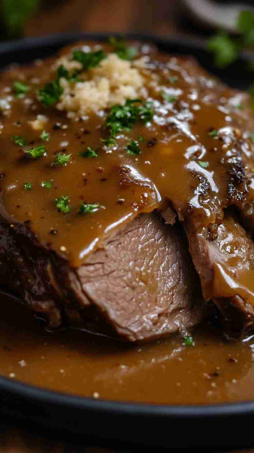 Comforting Arm Roast with Gravy in the Crock Pot