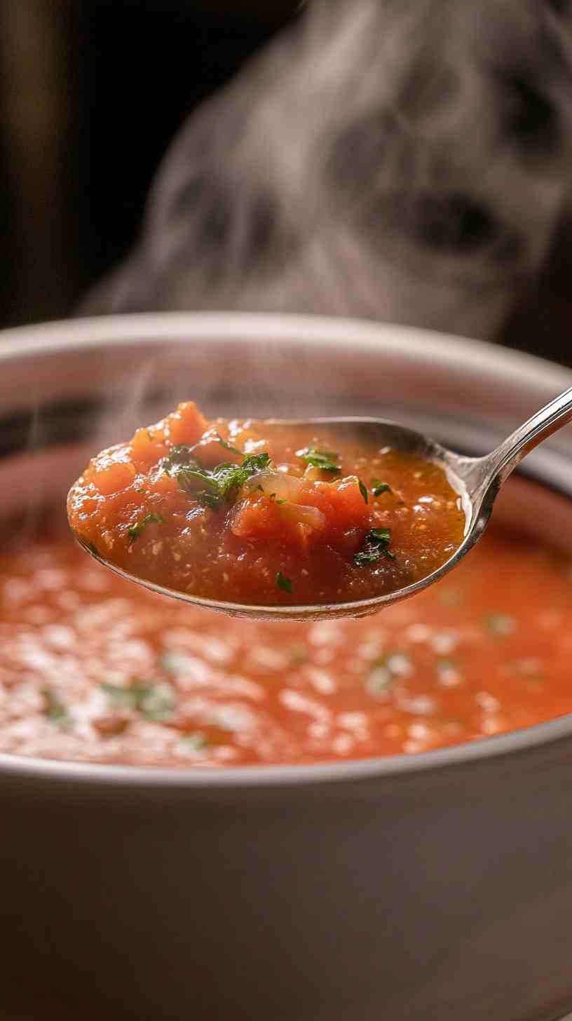 Comforting Crock Pot Tomato Basil Soup