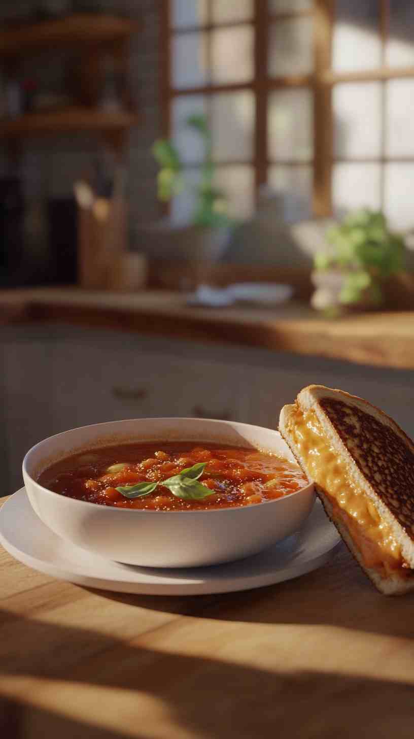 Comforting Crock Pot Tomato Basil Soup