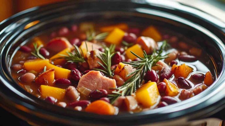 Comforting Slow Cooker Ham and Bean Stew