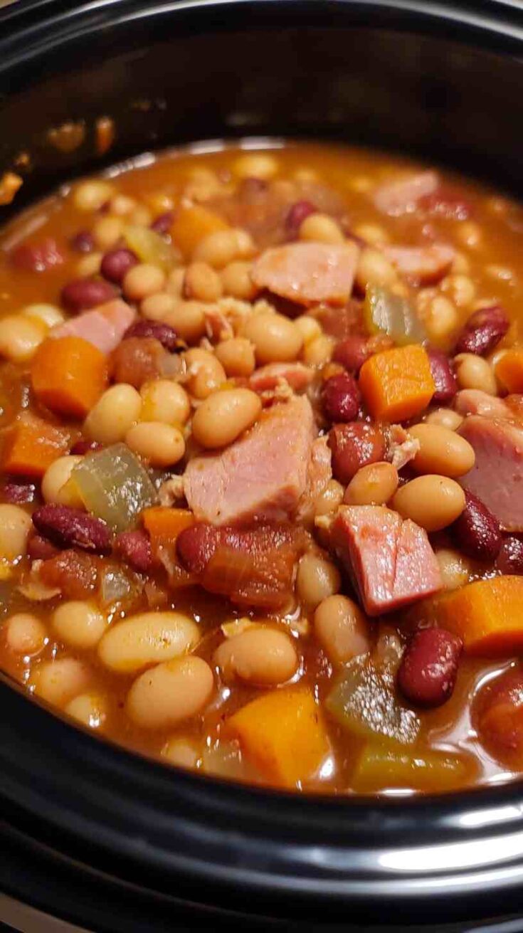 Comforting Slow Cooker Ham and Bean Stew