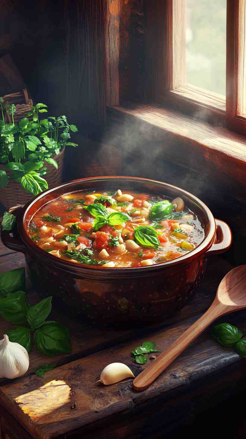 Cozy Slow Cooker Minestrone Soup