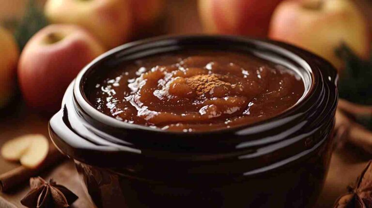 Crock Pot Apple Butter with Maple Syrup and Nutmeg