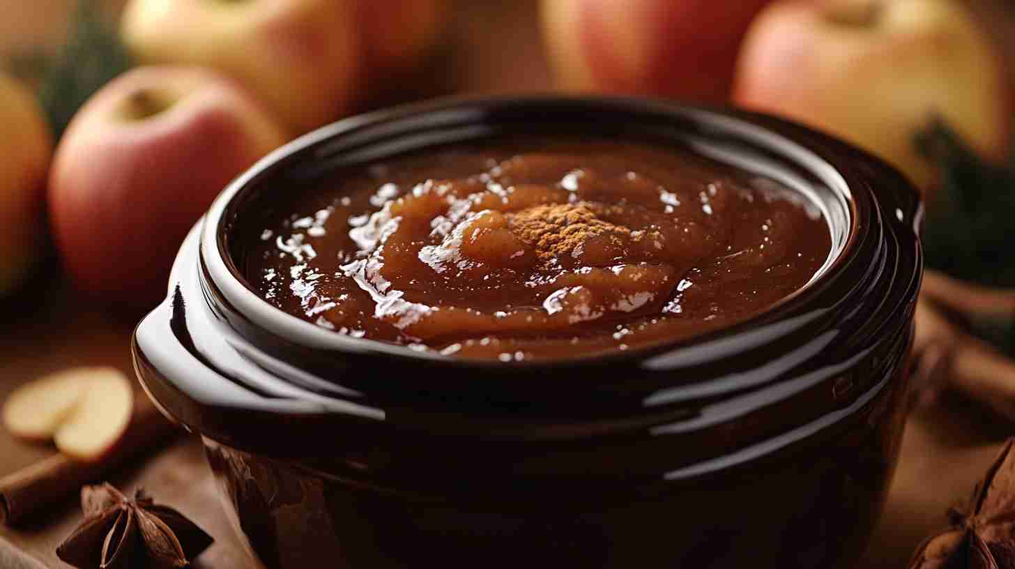 Crock Pot Apple Butter with Maple Syrup and Nutmeg