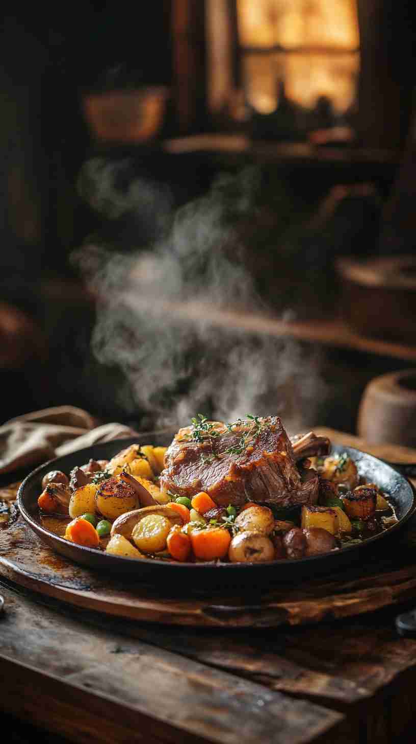 Crock Pot Arm Roast with Sweet Potatoes and Root Vegetables