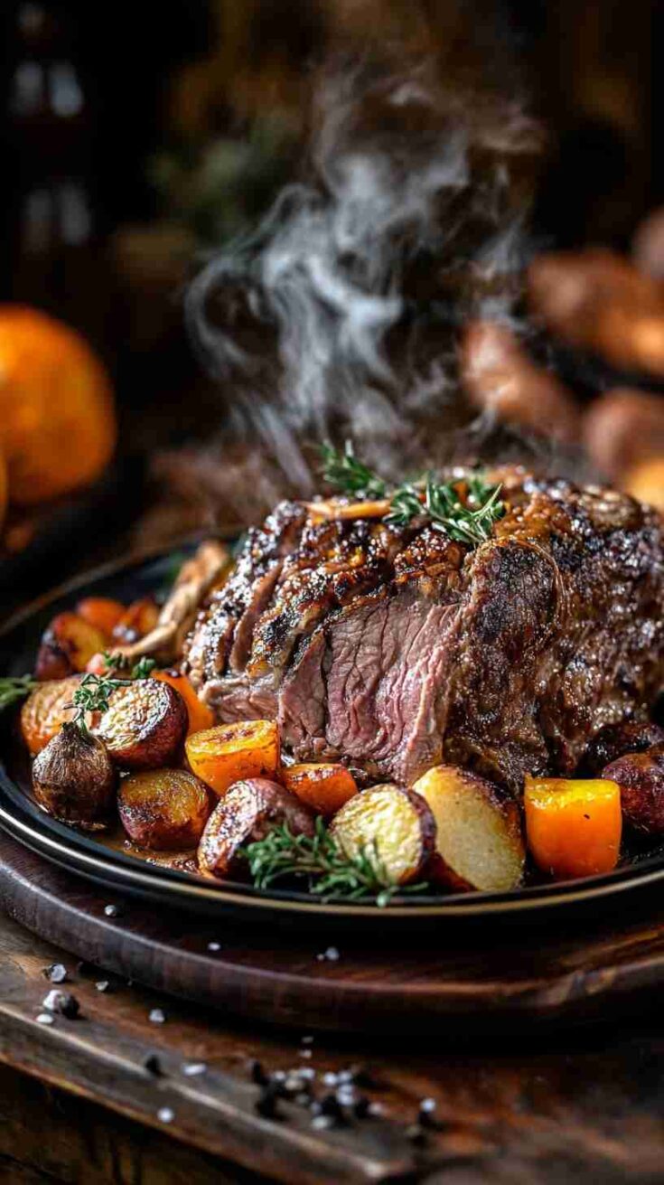 Crock Pot Arm Roast with Sweet Potatoes and Root Vegetables