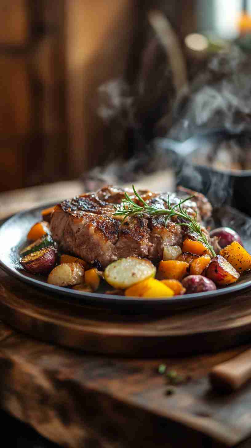 Crock Pot Arm Roast with Sweet Potatoes and Root Vegetables