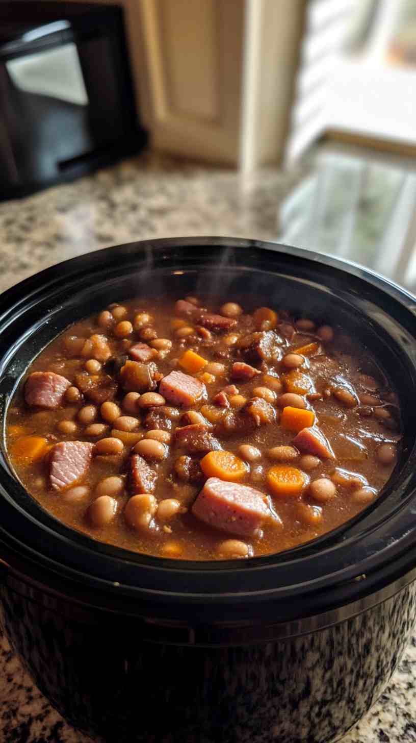 Crock Pot Smoky Ham and Bean Soup