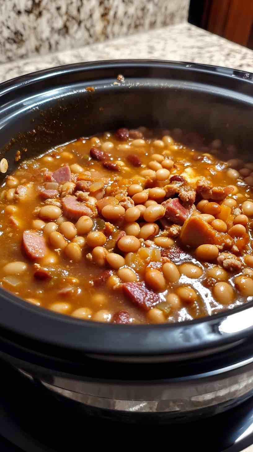 Crock Pot Smoky Ham and Bean Soup
