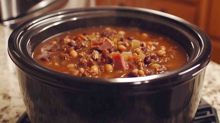 Crock Pot Smoky Ham and Bean Soup