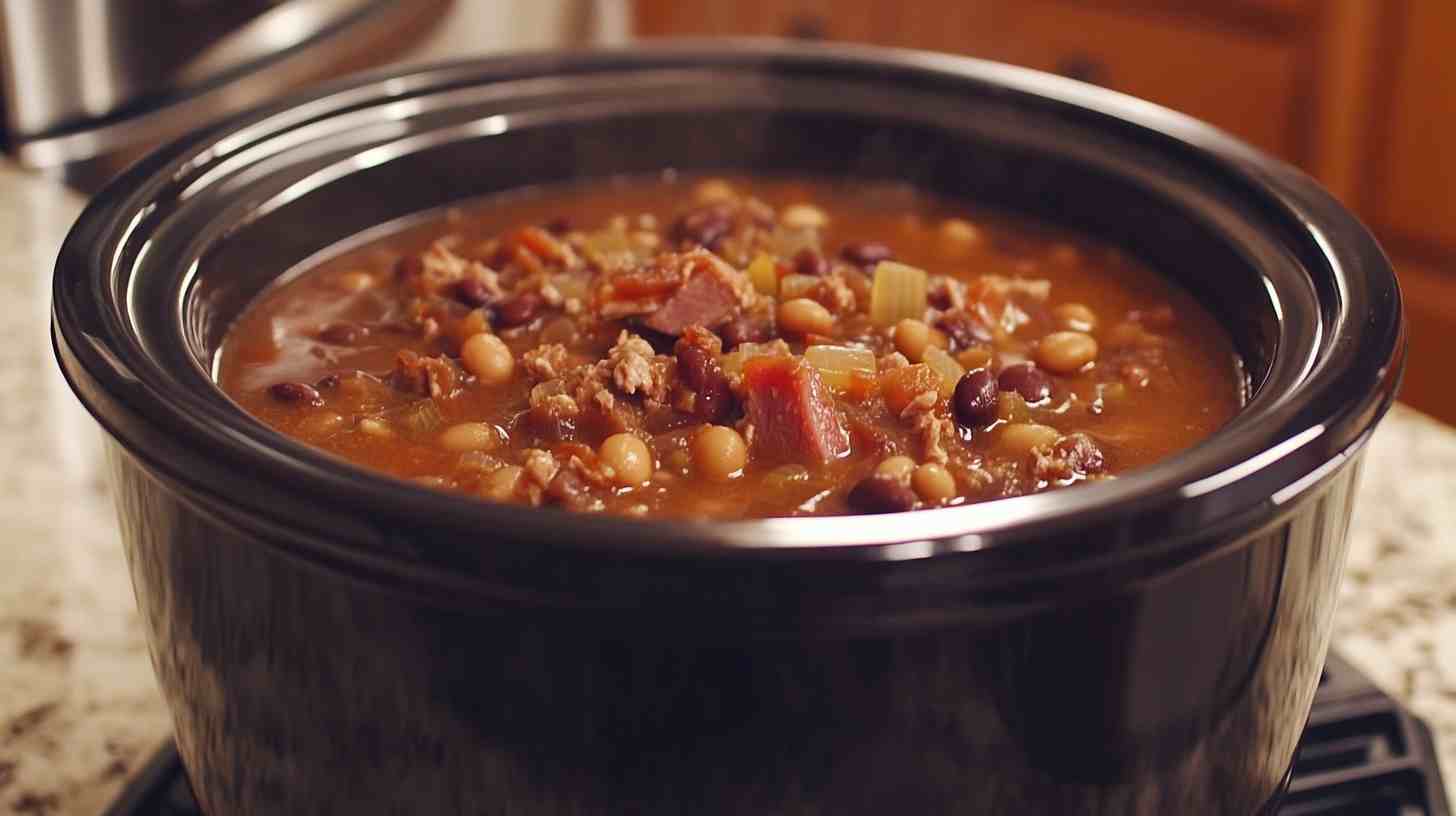Crock Pot Smoky Ham and Bean Soup