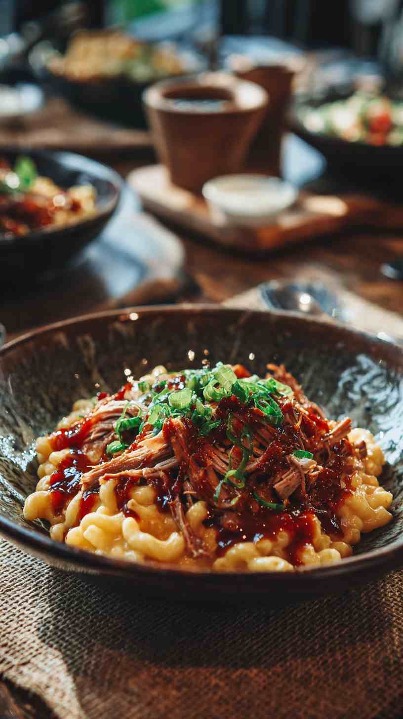 Crockpot BBQ Pulled Pork Mac and Cheese Crockpot BBQ Pulled Pork Mac and Cheese