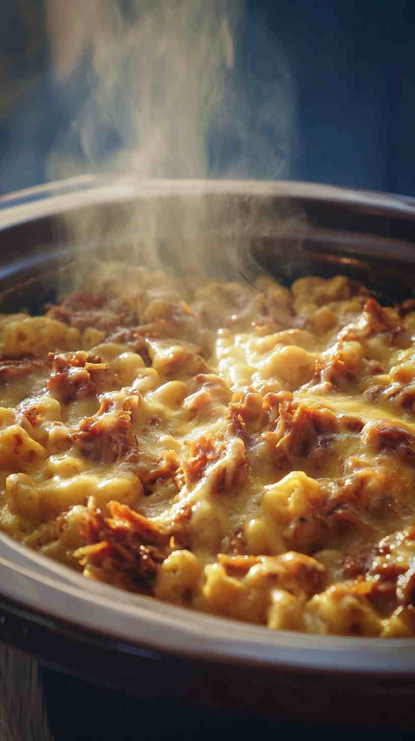 Crockpot BBQ Pulled Pork Mac and Cheese Crockpot BBQ Pulled Pork Mac and Cheese