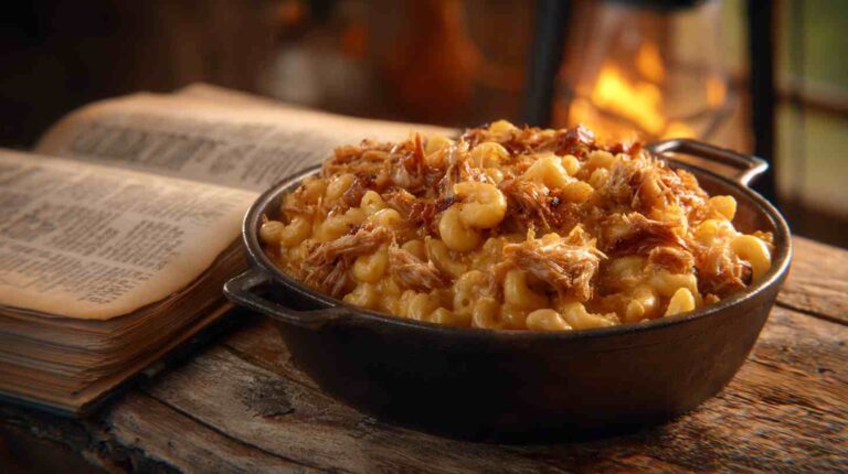 Crockpot BBQ Pulled Pork Mac and Cheese
