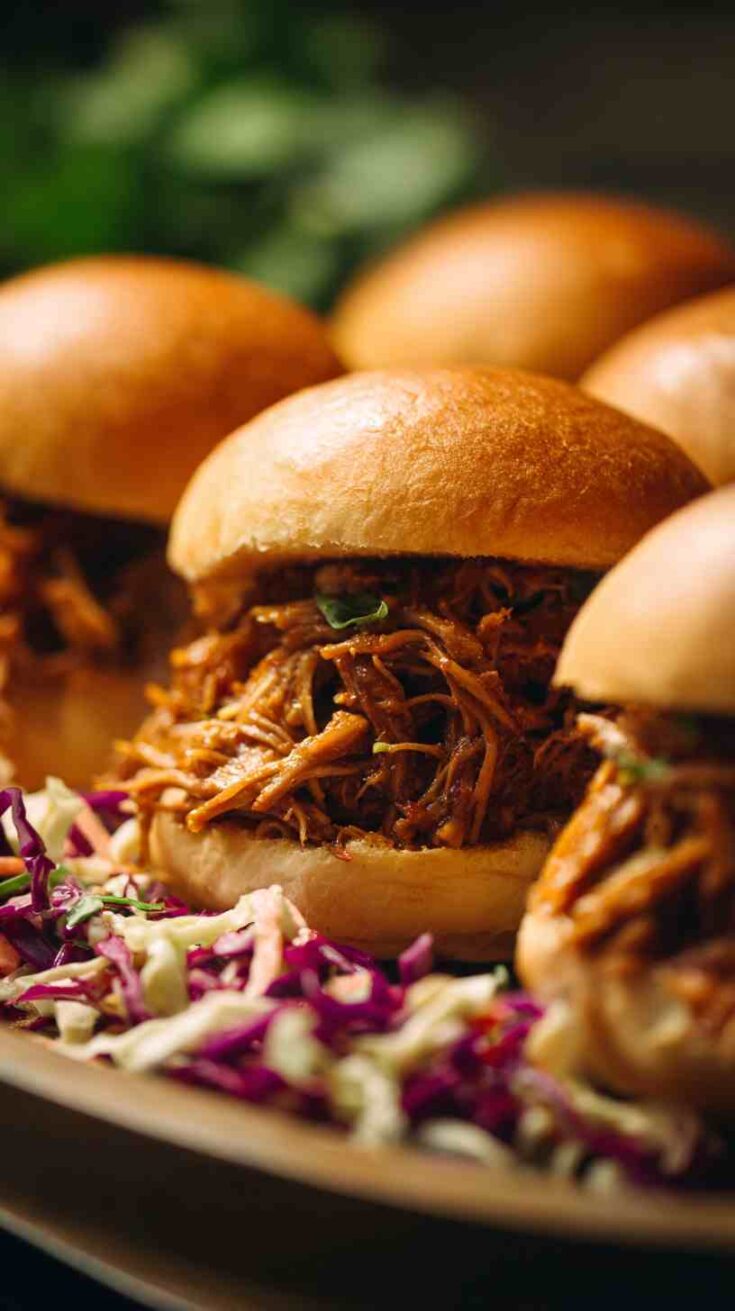 Crockpot BBQ Pulled Pork Sliders with Coleslaw