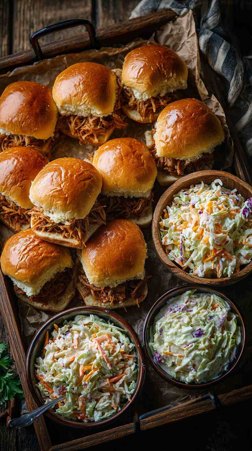 Crockpot BBQ Pulled Pork Sliders with Coleslaw