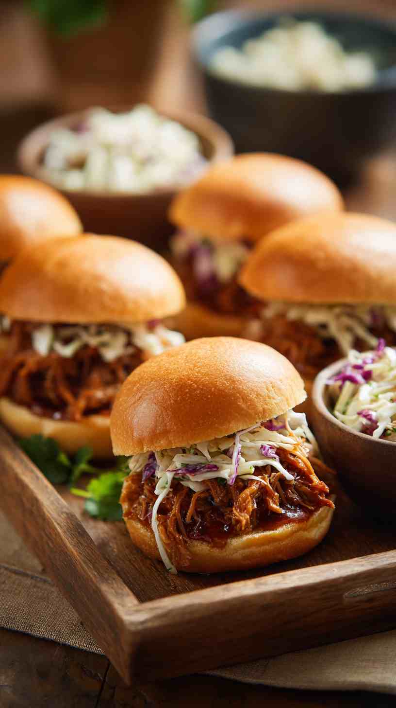 Crockpot BBQ Pulled Pork Sliders with Coleslaw
