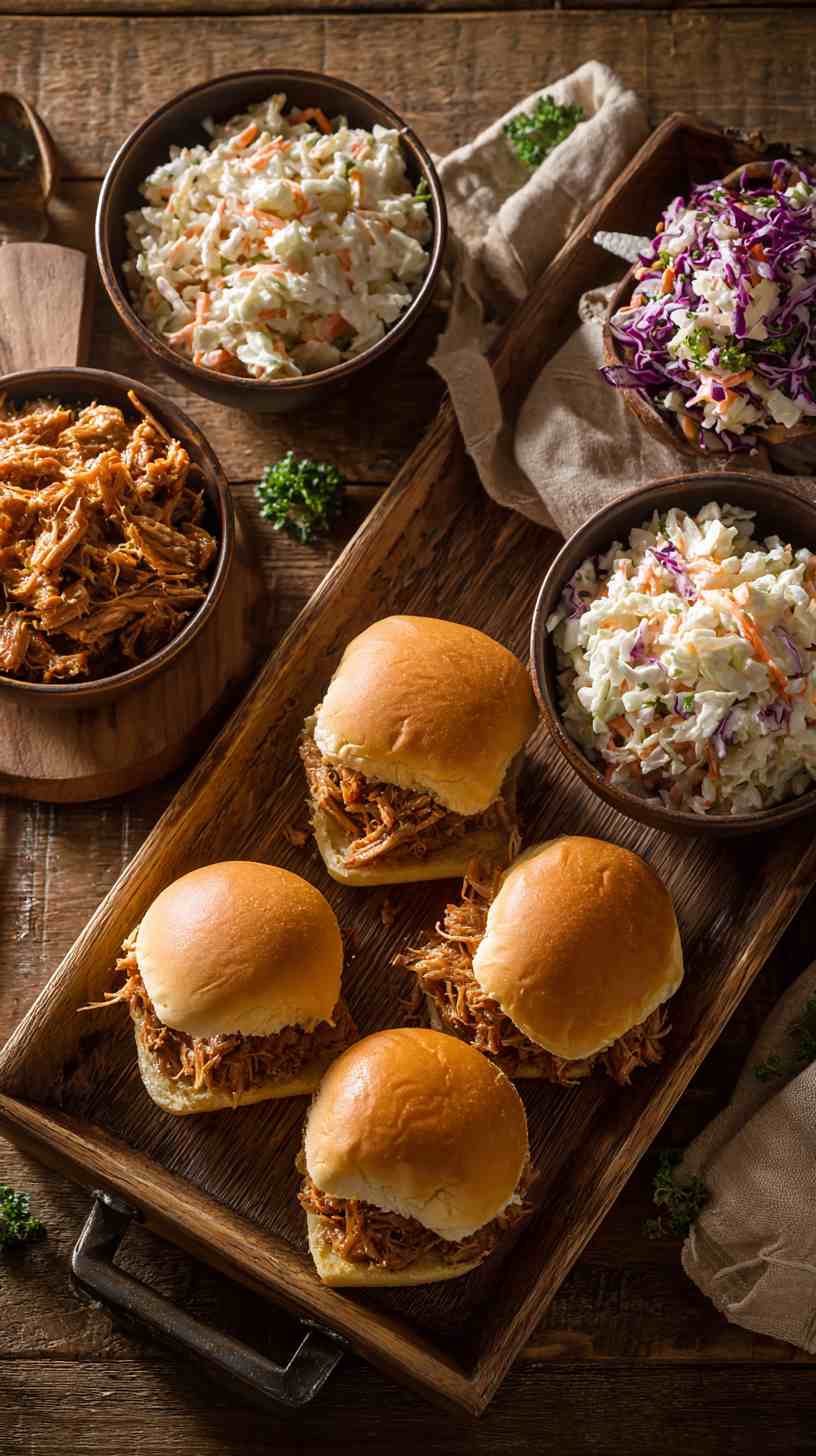 Crockpot BBQ Pulled Pork Sliders with Coleslaw