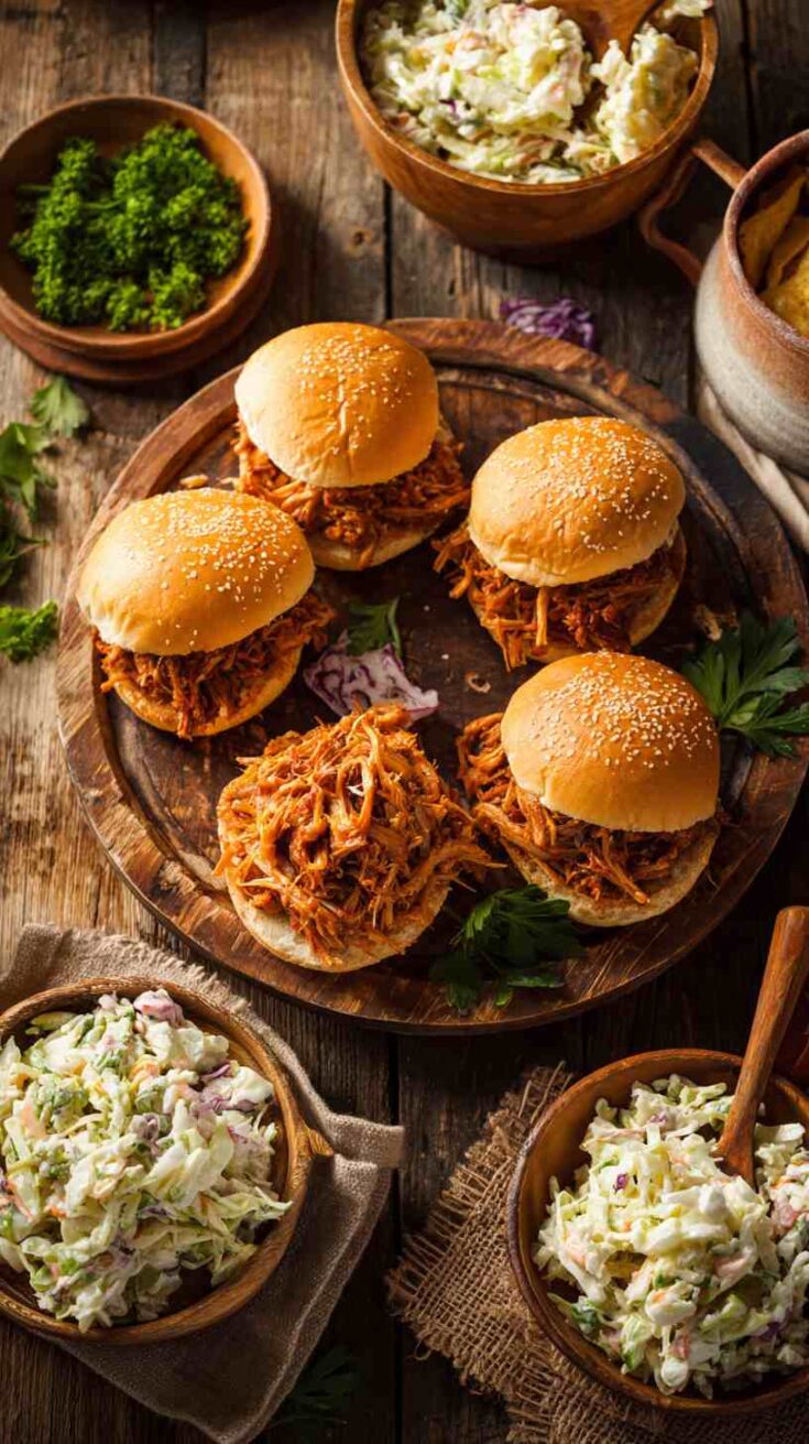 Crockpot BBQ Pulled Pork Sliders with Coleslaw