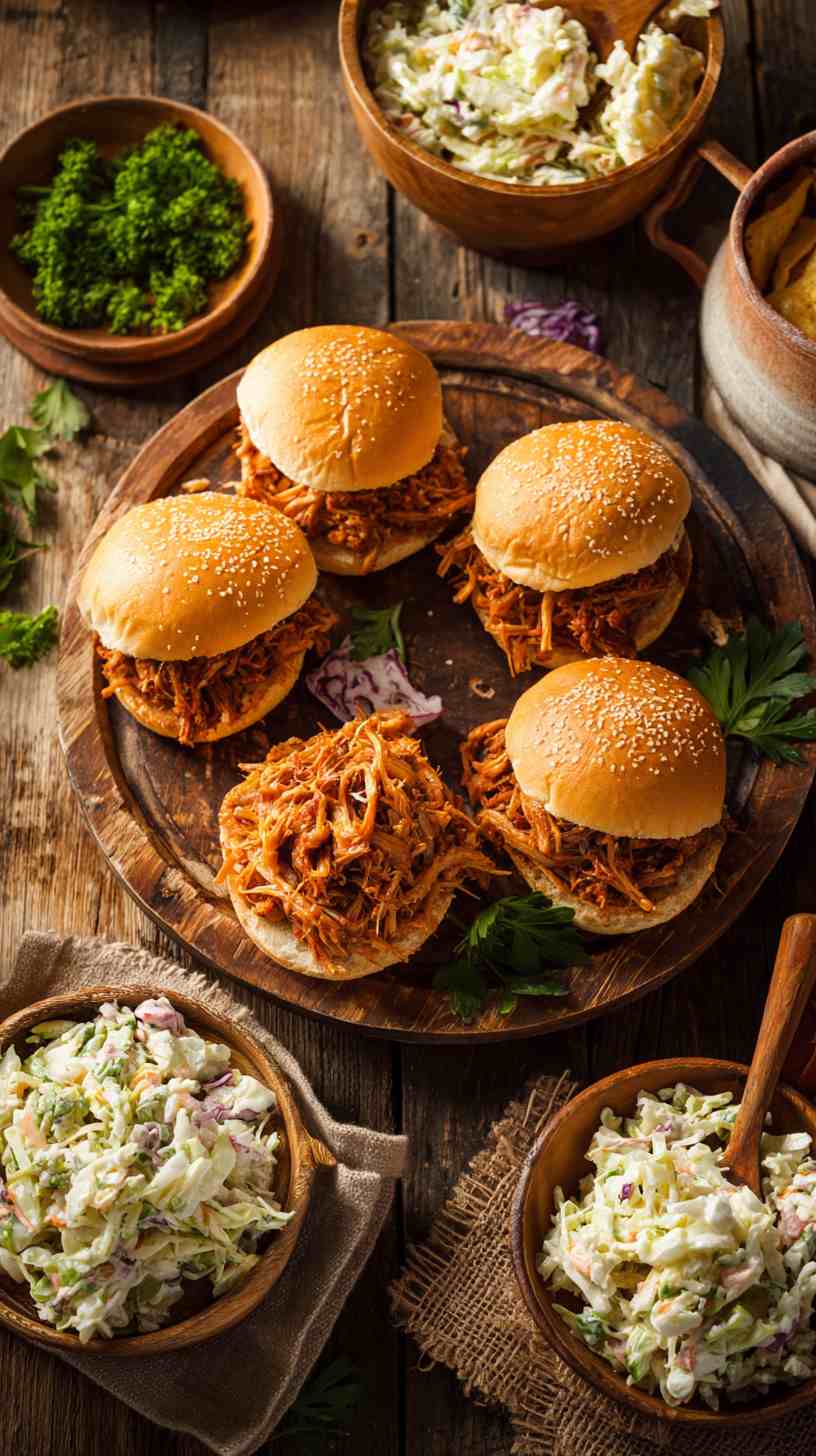 Crockpot BBQ Pulled Pork Sliders with Coleslaw