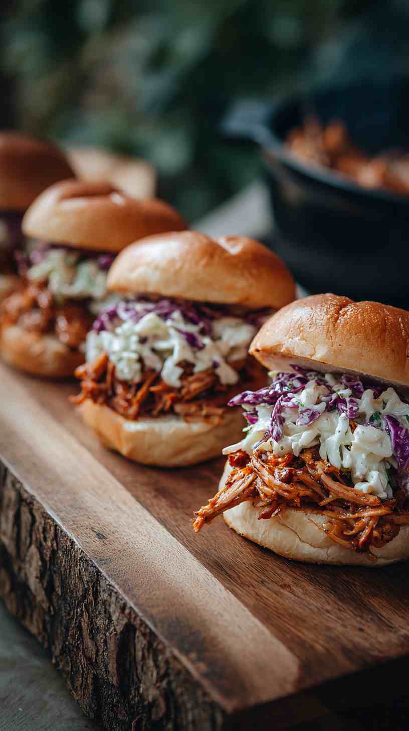 Crockpot BBQ Pulled Pork Sliders with Coleslaw