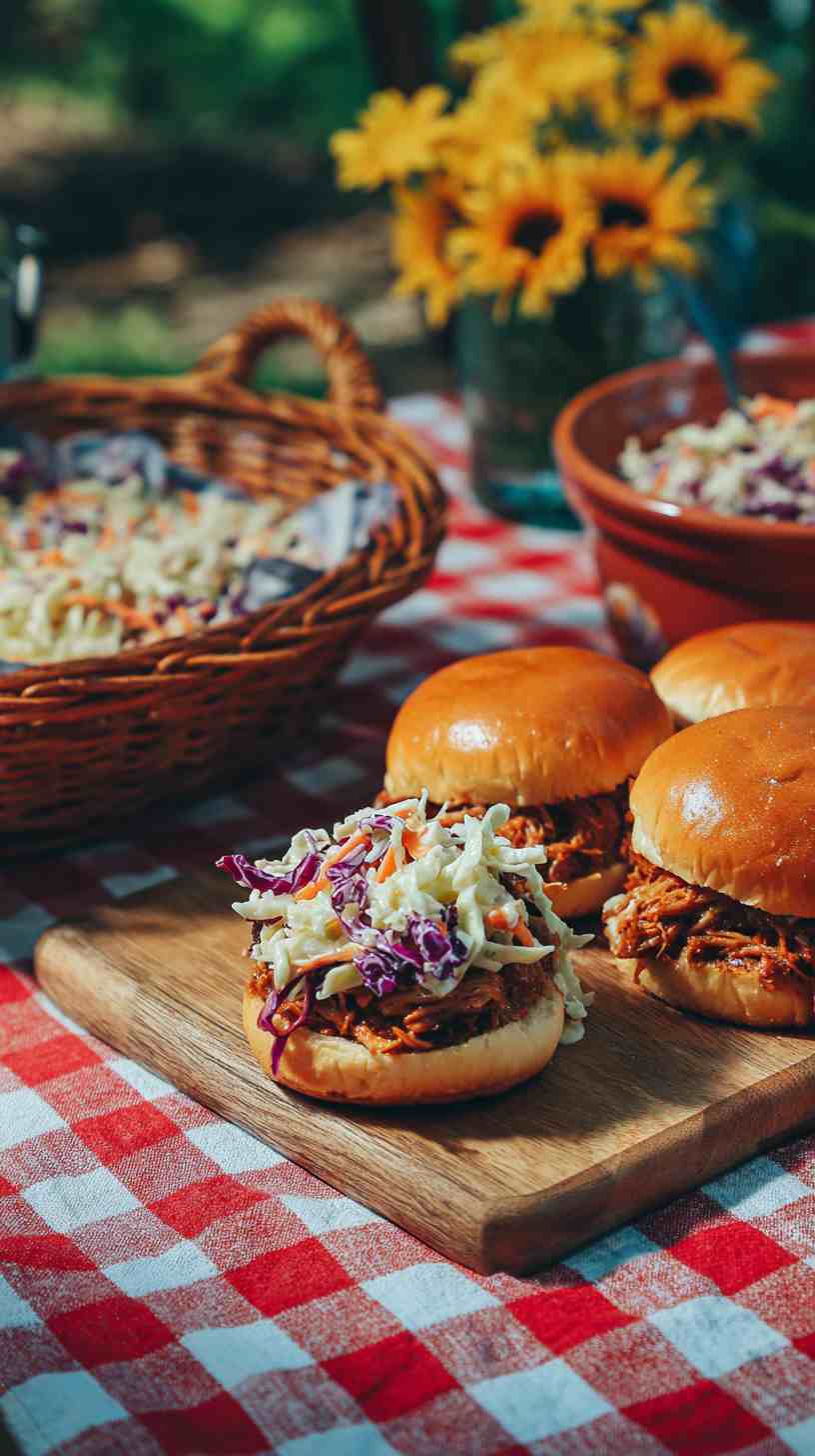 Crockpot BBQ Pulled Pork Sliders with Coleslaw